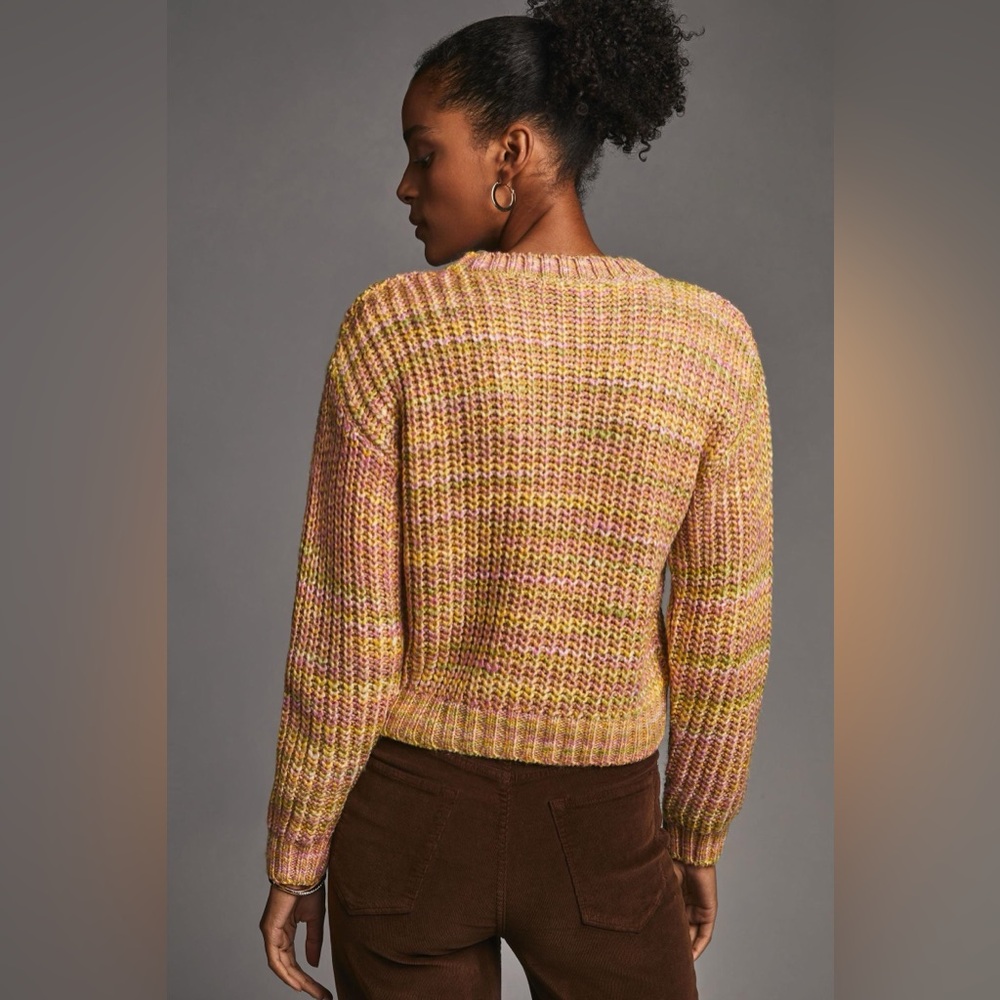 Anthropologie Ribbed Obi Melange Knit Crew Neck Sweater XS - Picture 5 of 10